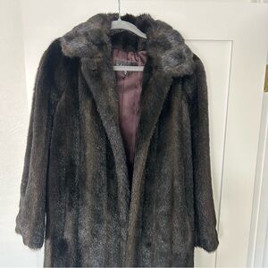 Gallery Faux Fur Dark Brown Coat